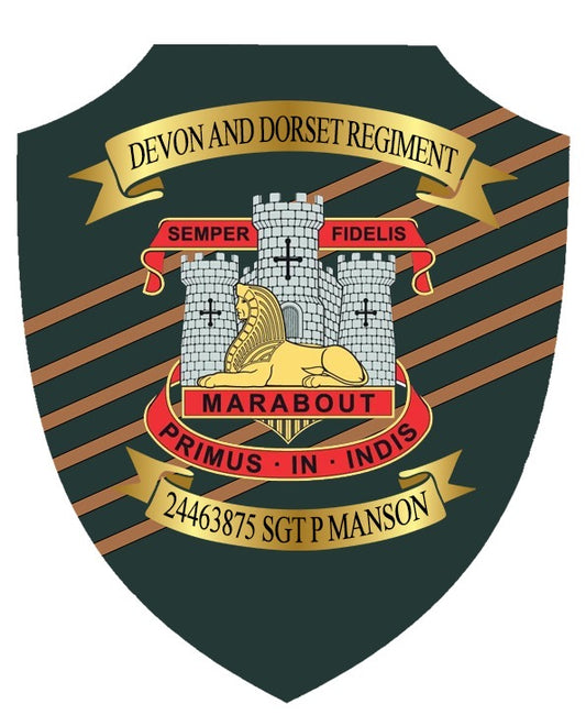 Devon and Dorset regiment personalised shield