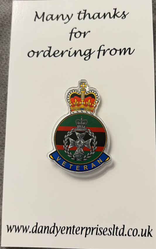 Royal Green Jacket pin badge 40mm acrylic