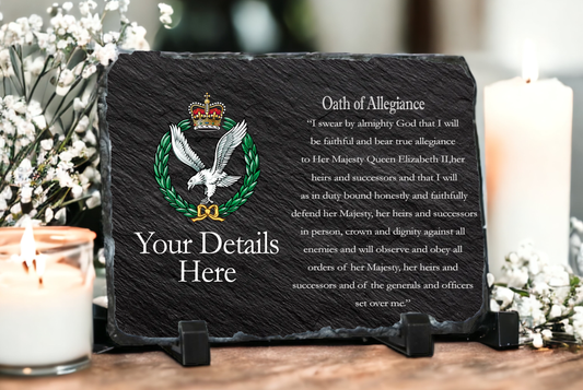 Personalised Army Air Corps Oath of Allegiance slate