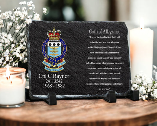 Personalised oath of allegiance slate