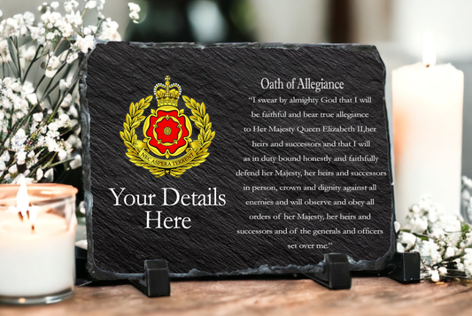 Personalised Duke of Lancaster's Regiment Oath of Allegiance Slate