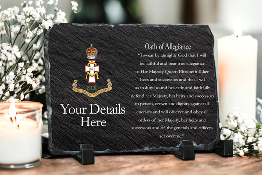 Personalised Green Howards Regiment Oath of Allegiance Slate