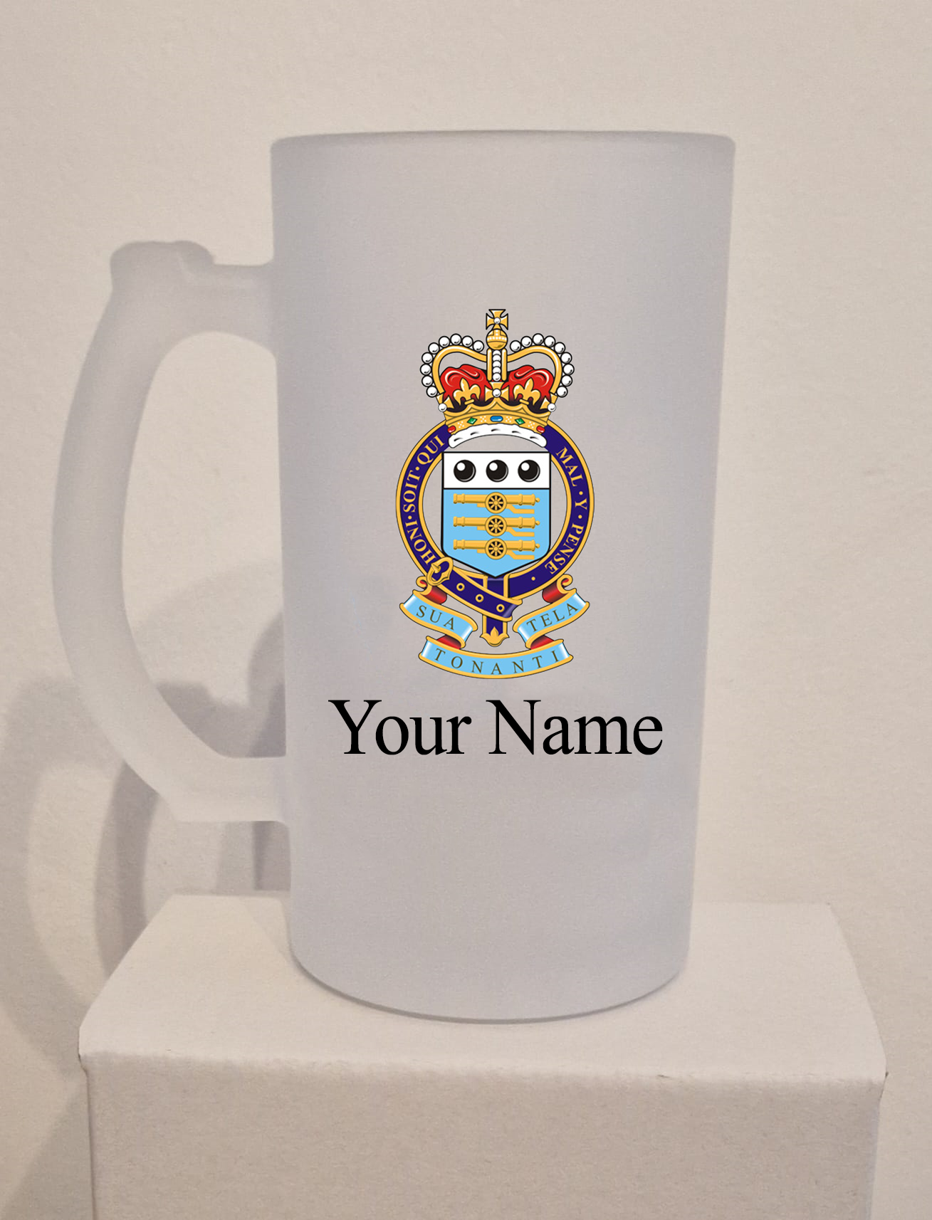 Personalised  Royal Army Ordnance Corps  (RAOC) Frosted Glass Tankard,