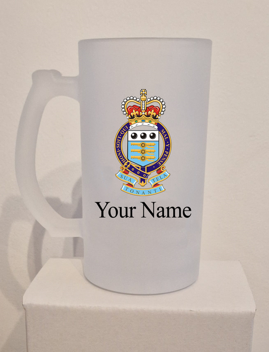 Personalised  Royal Army Ordnance Corps  (RAOC) Frosted Glass Tankard,