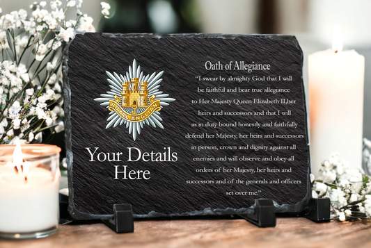 Personalised Royal Anglian Regiment Oath of Allegiance Slate