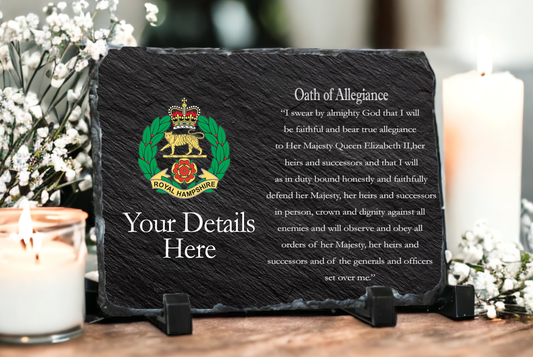 Personalised Royal Hampshire Oath of Allegiance Slate