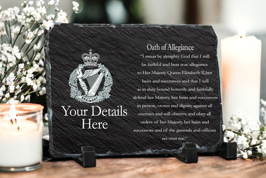 Personalised Royal Irish Regiment Oath of Allegiance Slate