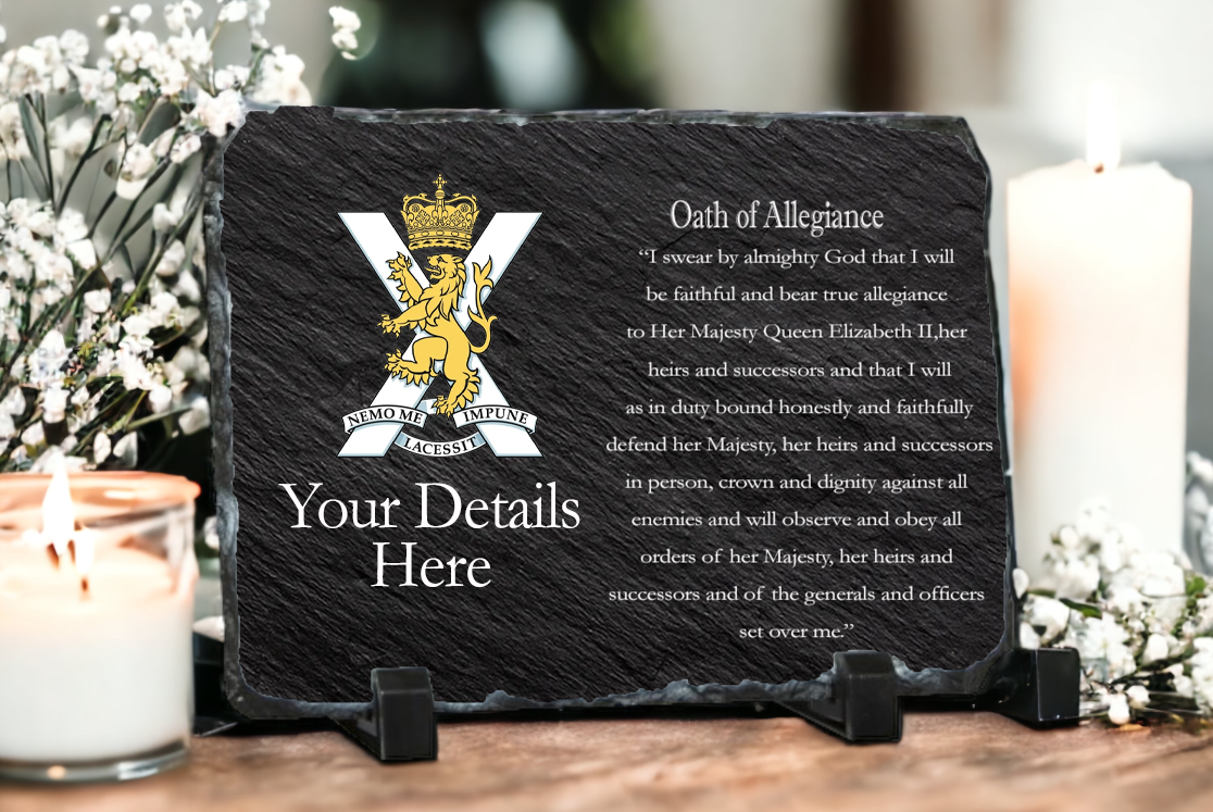 Personalised Royal Regiment Of Scotland Oath of Allegiance Slate