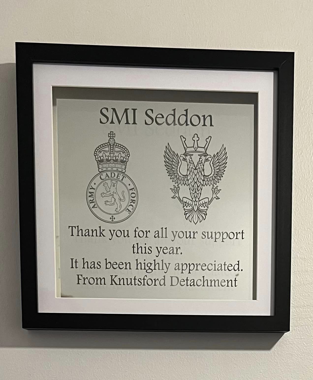 Army Cadet Force Engraved Mirrored Gift