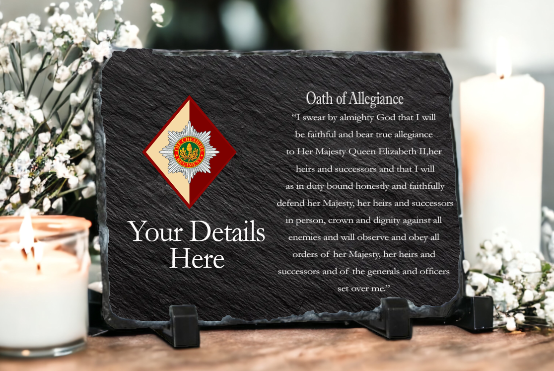 Personalised Cheshire Regiment Oath of Allegiance Slate