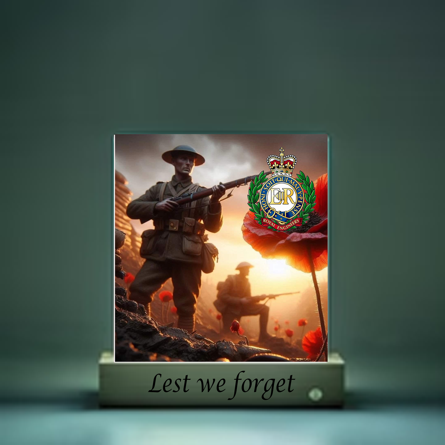 Royal Engineers Lest we forget light up display