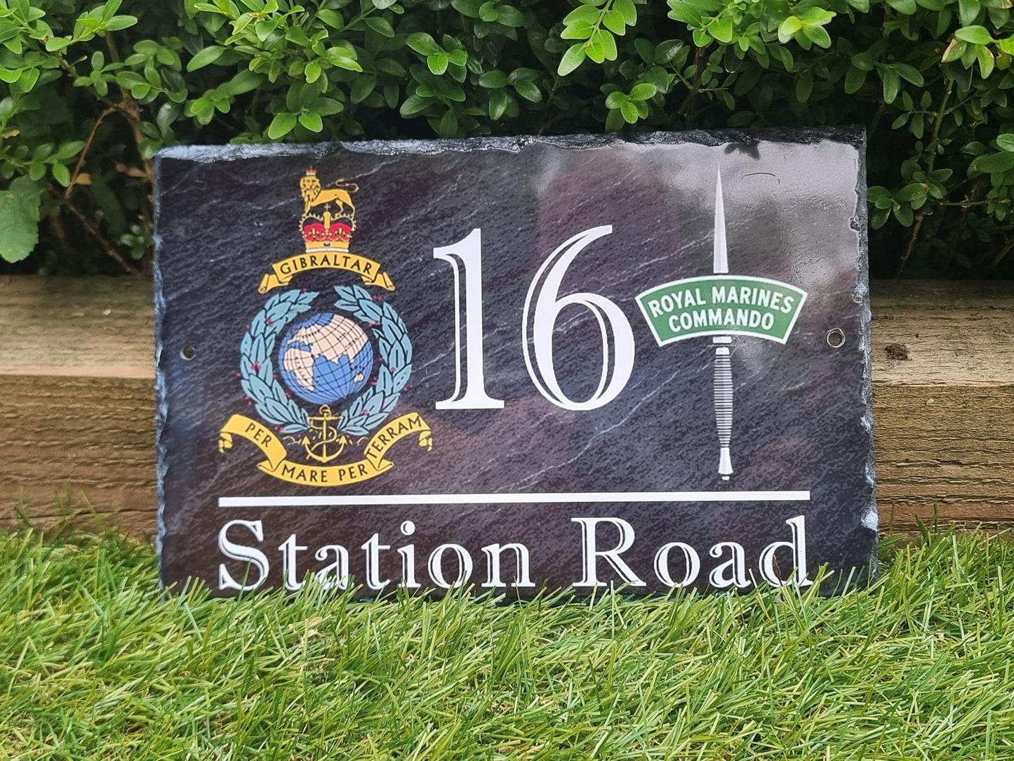 Colour  Royal Marine wall plaque - personalised