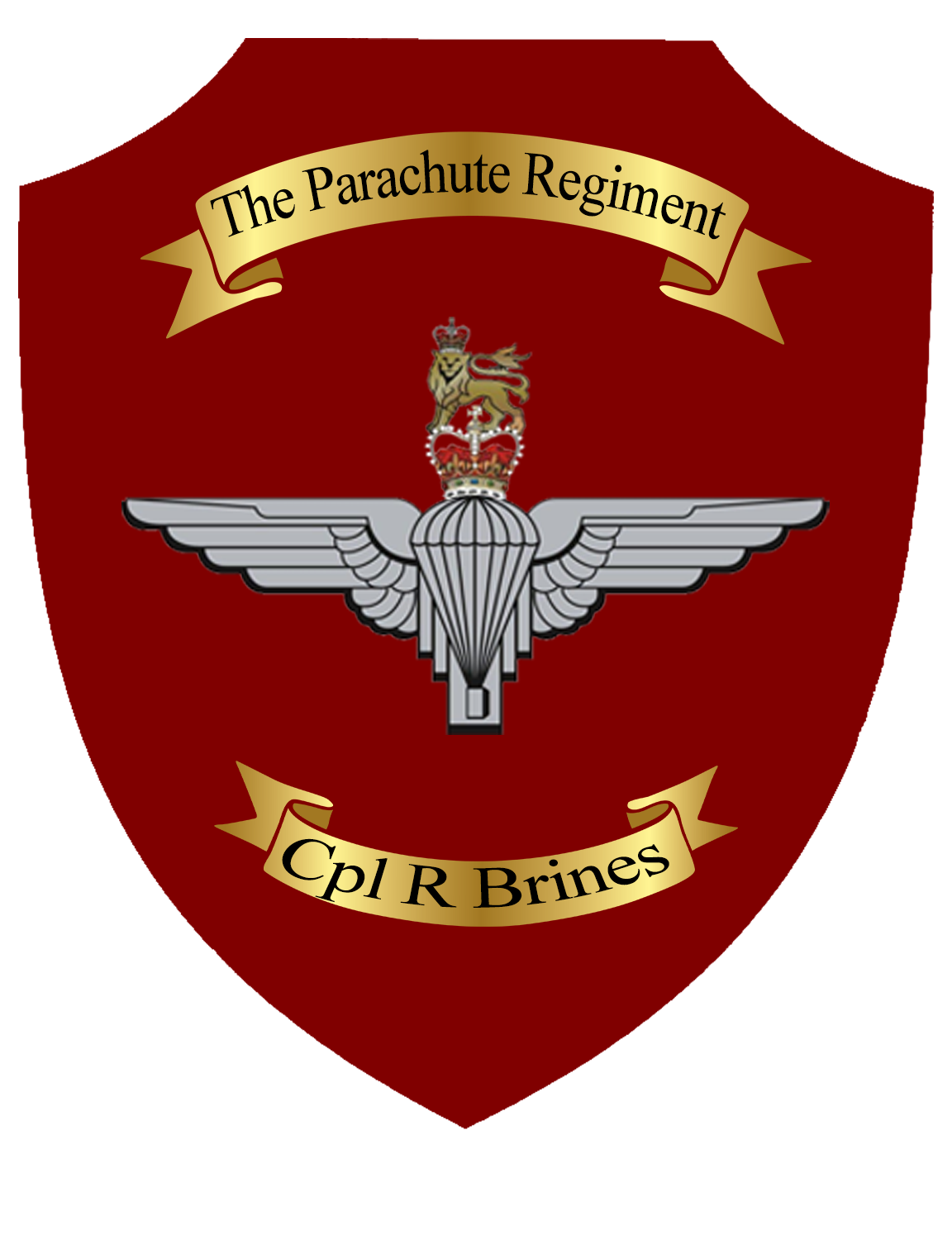 Personalised Parachute Regiment wall shield