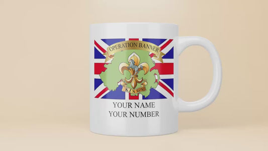 Personalised King’s Regiment Operation banner mug