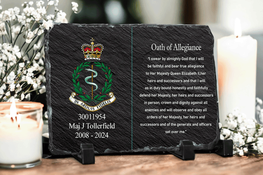 Royal Army Medical Corps (RAMC) Oath of Allegiance Slate