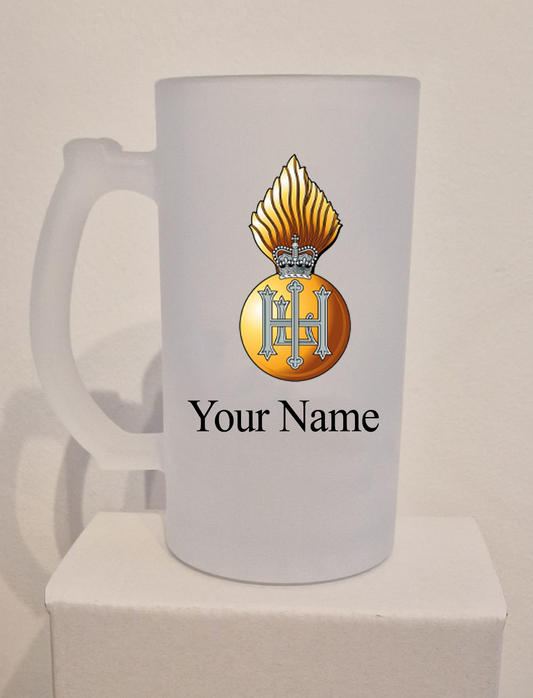 Personalised Royal Highland Fusiliers Frosted Glass Tankard