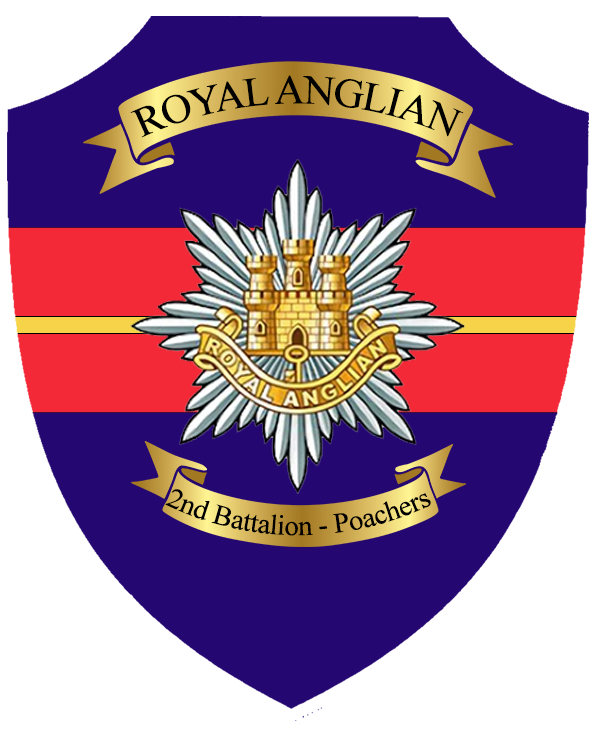 Personalised Royal Anglian regimental shield