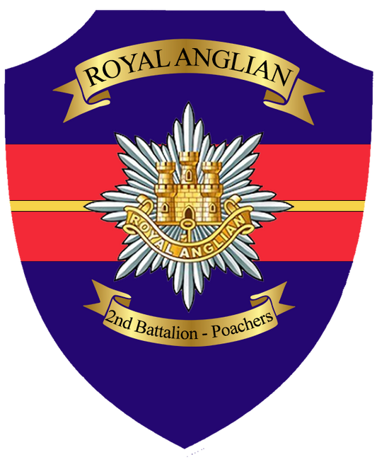 Personalised Royal Anglian regimental shield